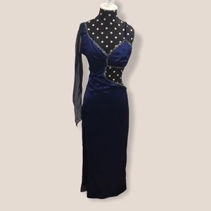 Navy Blue custom made prom dress